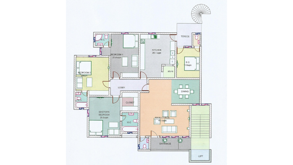 3 bedroom flat floor plan
